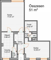 Zuglban elad egy 51m2-es sszkomfortos tkezs 3. emeleti laks 5 szintes tglahzban - Kép: 2436 