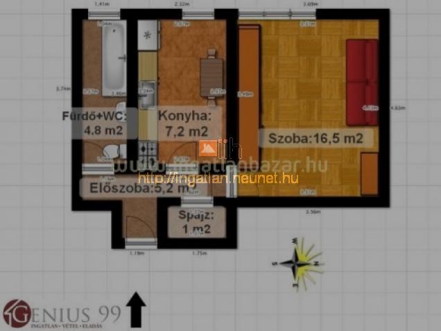 Kaposvr elad laks 37m2 1 szobs az szak-nyugati vrosrszben - Kép: 4112 